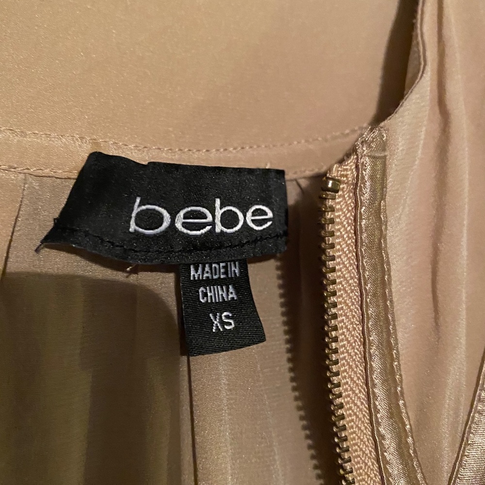 EUC - Nude layered Silk Bebe dress Small cocktail party casual party - Picture 5 of 5